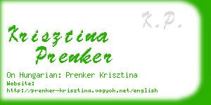 krisztina prenker business card